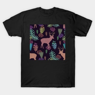 Deer in the Forest Pattern T-Shirt